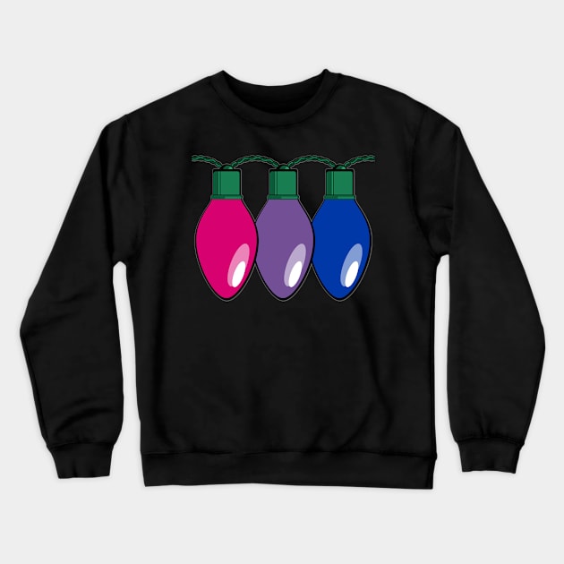 Bisexual Pride Christmas Lights Crewneck Sweatshirt by wheedesign